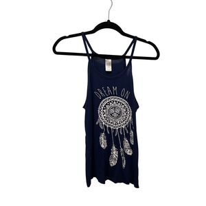 Blue tank “Dream On” w/dreamcatcher, women’s size L